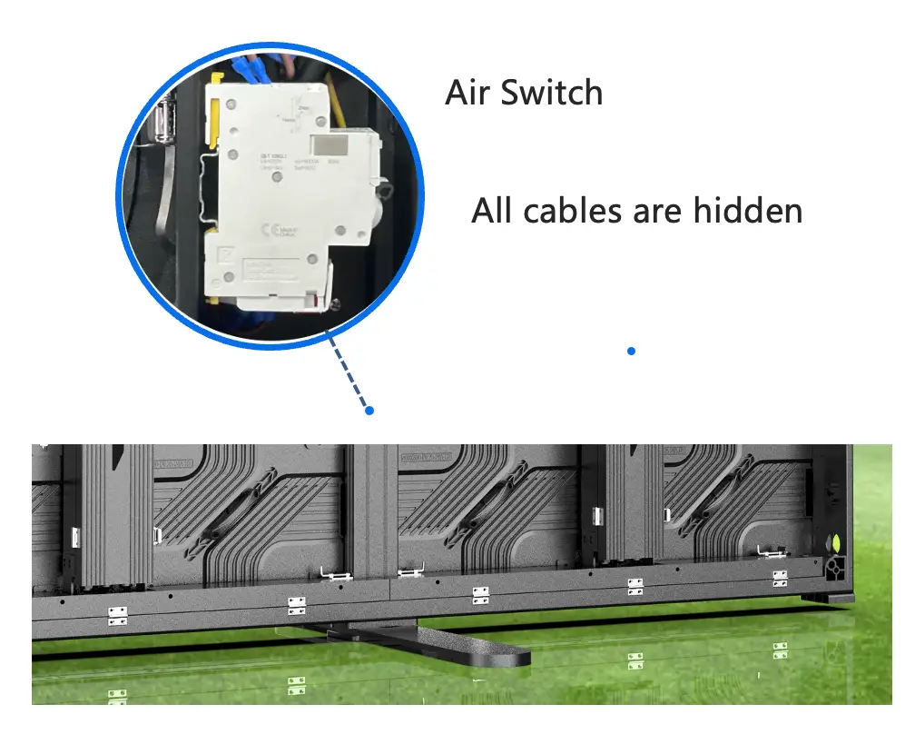 Safe & Reliable Stadium LED Display with Concealed Wiring and Power Protection
