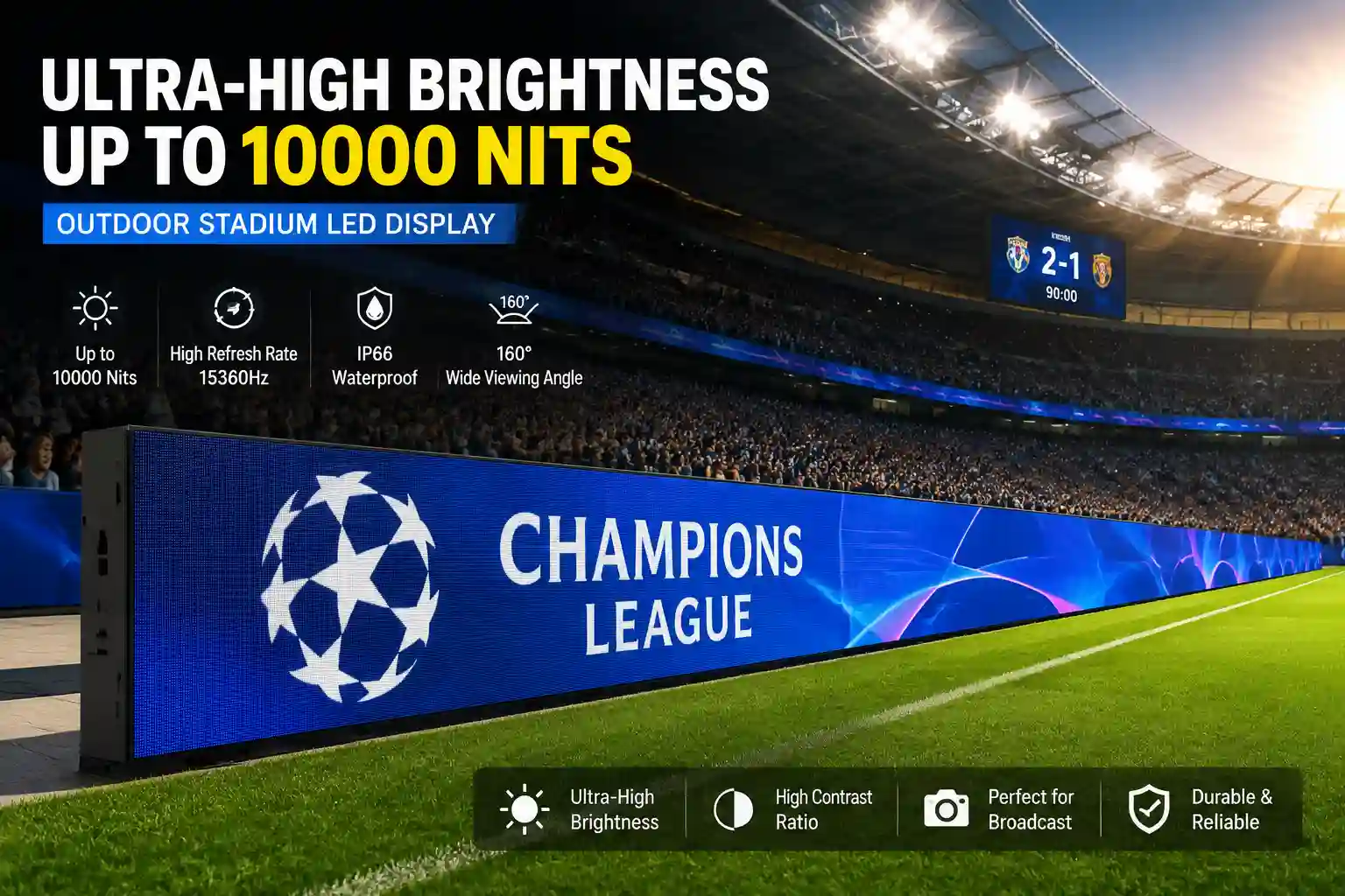 15360Hz Ultra-High Refresh Rate Stadium LED Display